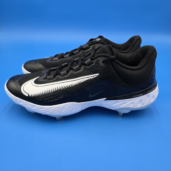 Nike Alpha Huarache Elite 4 White Black‎ Baseball Cleats DJ6521-001 Mens Sz 13